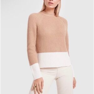 Banana Republic Two-Tone Tan and Cream Chunky Knit Women's Sweater